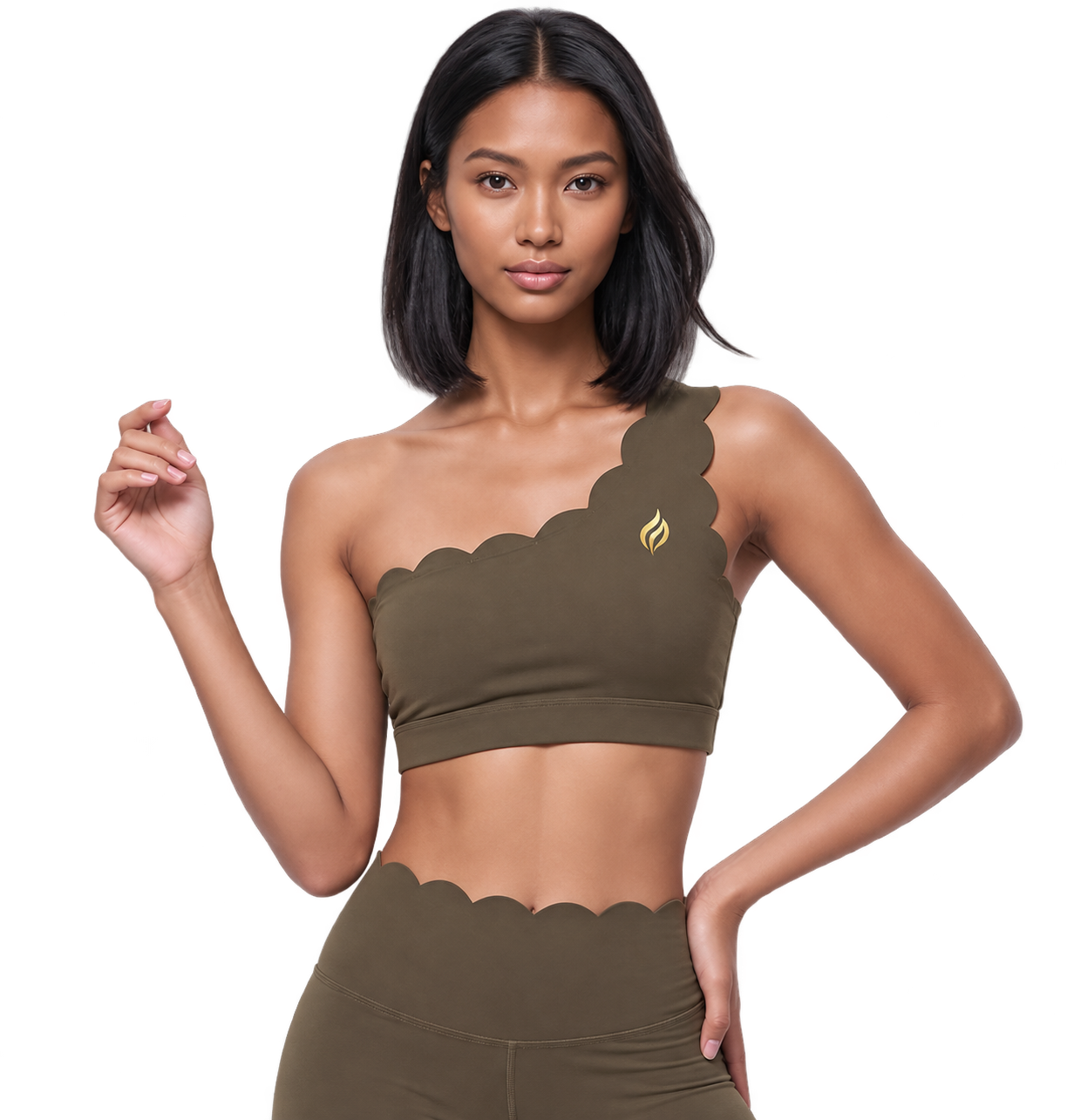 Scallop One-Shoulder Bra