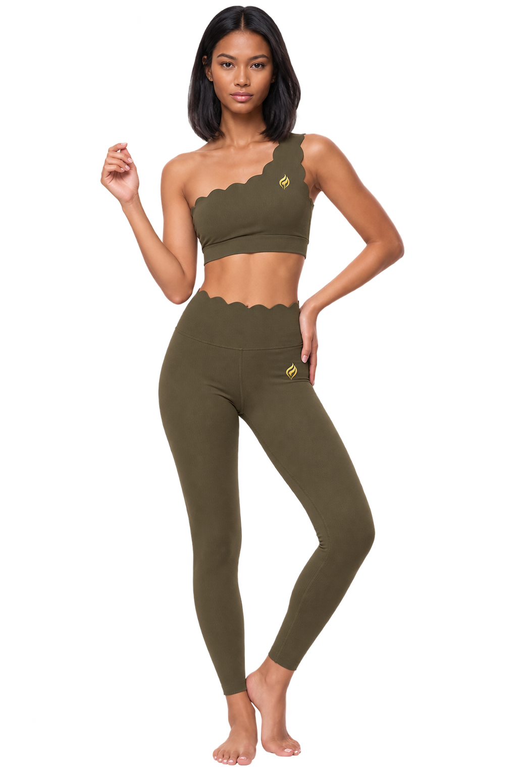 Scallop One-Shoulder Set